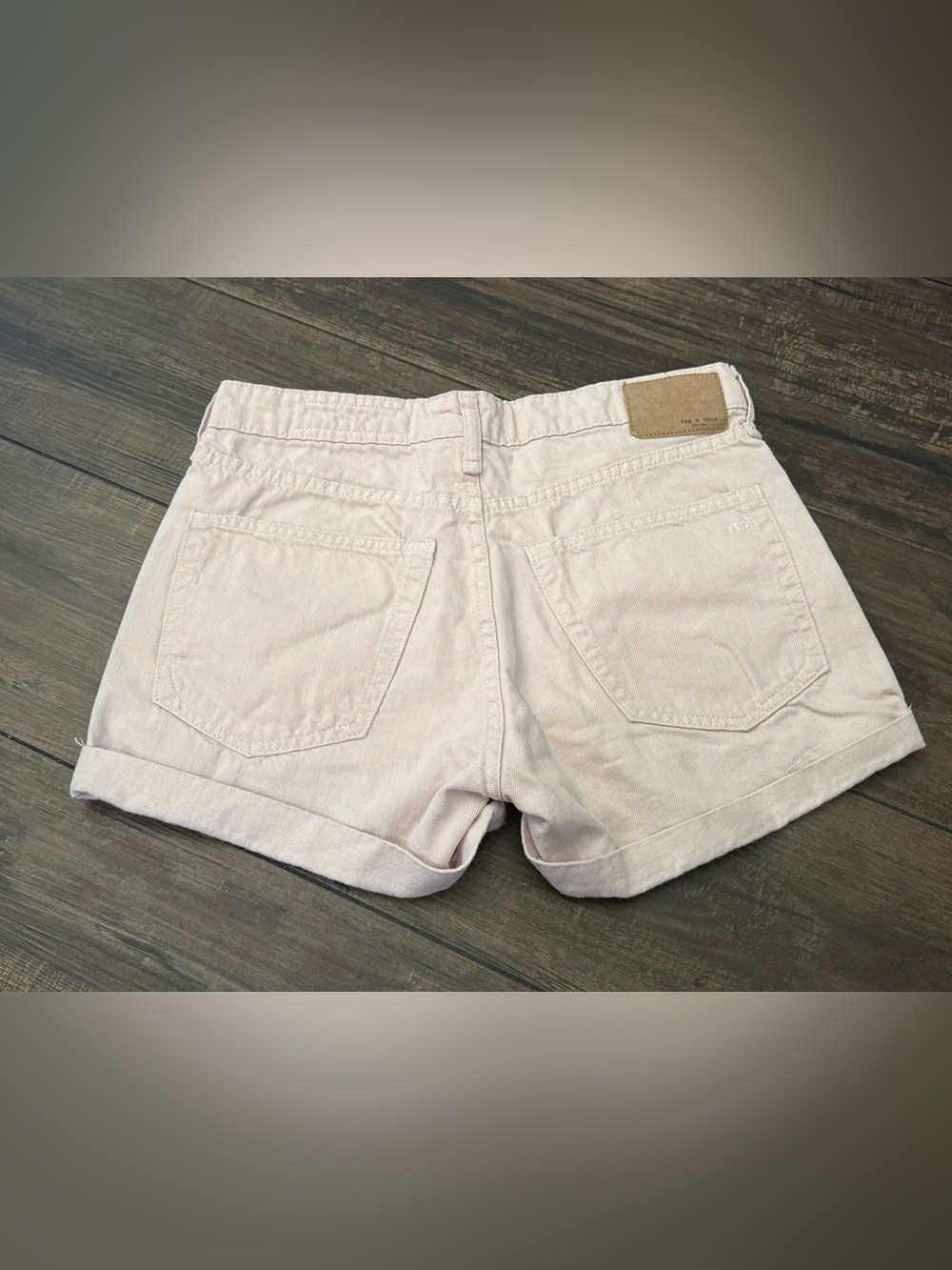 rag & bone Rosa Mid-Rise 4” Denim Shorts Size 25 Blush Pink - Picture 2 of 5